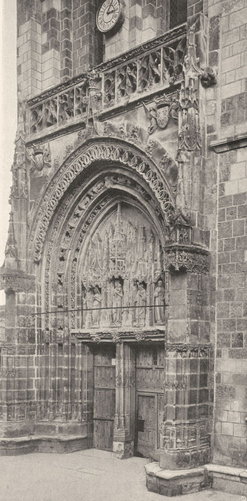 VIENNE. Poitiers- Portail de Sainte-Radegonde 1904 old antique print picture